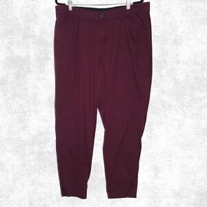 Lane Bryant Burgundy Stretch Cotton Trousers – Size 16